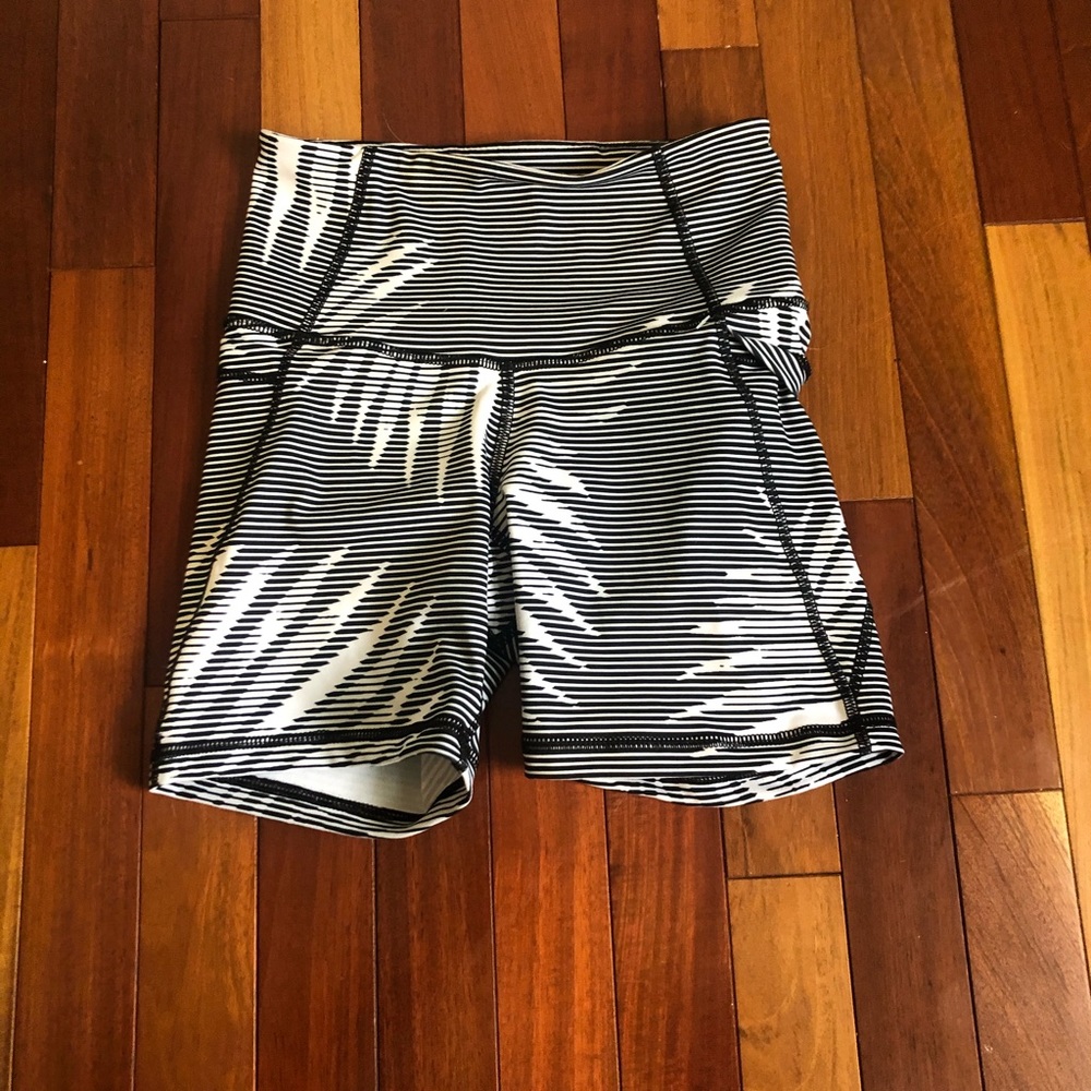 black and white biker shorts